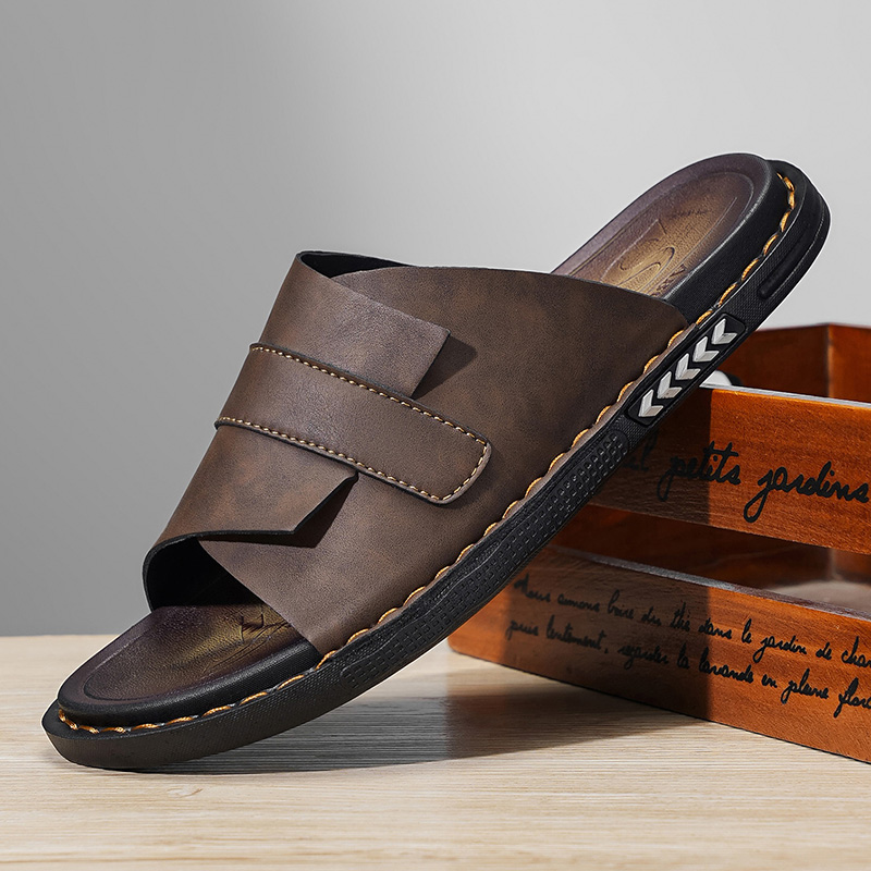 Men'S Fashion Plus - Sandal Kulit Klasik Musim Panas 2026
