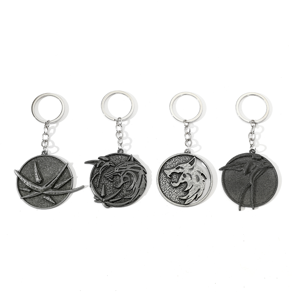 Men Fashion Key - Gantungan Kunci Kepala Serigala Vintage Geralt