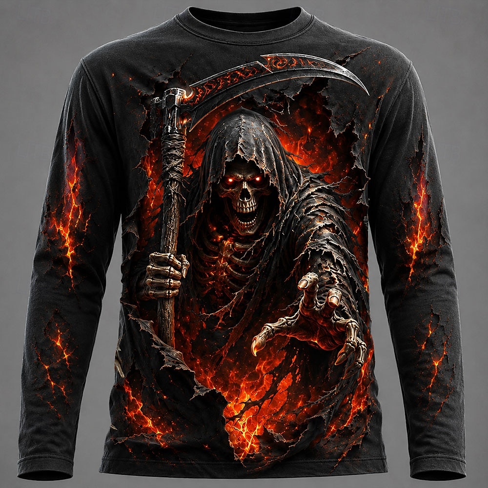 Men'S Fashion T Shirts - Kaos Pria Halloween dengan Grafis 3D,