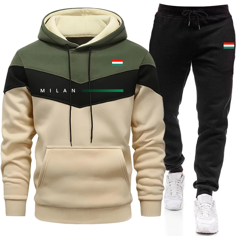 Mens Fashion Trend - Setelan Hoodie Pria Italia untuk Olahraga