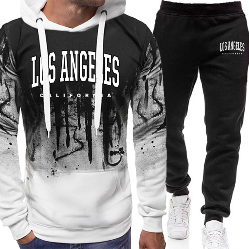 Men'S Fashion Clothing - Setelan Olahraga Pria Motif Cetak Kasual,