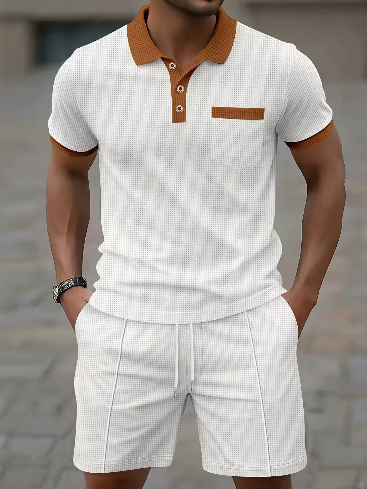 Men'S Fashion Looks - Setelan kaos polo lengan pendek musim