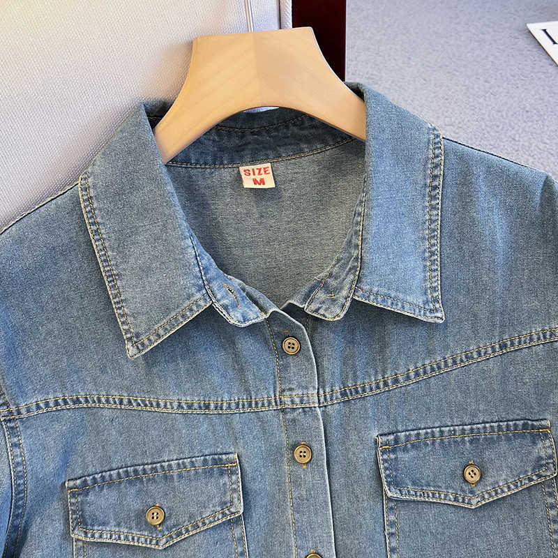 Kemeja Denim Retro untuk Wanit - Denim Jacket Vintage ulasan dan harga