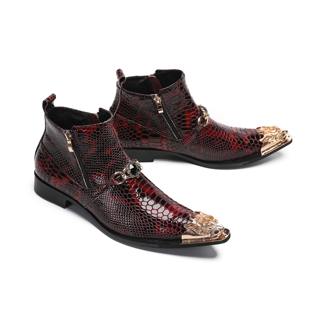 Sepatu bot kulit asli berujung - Men'S Fashion Plus ulasan dan harga