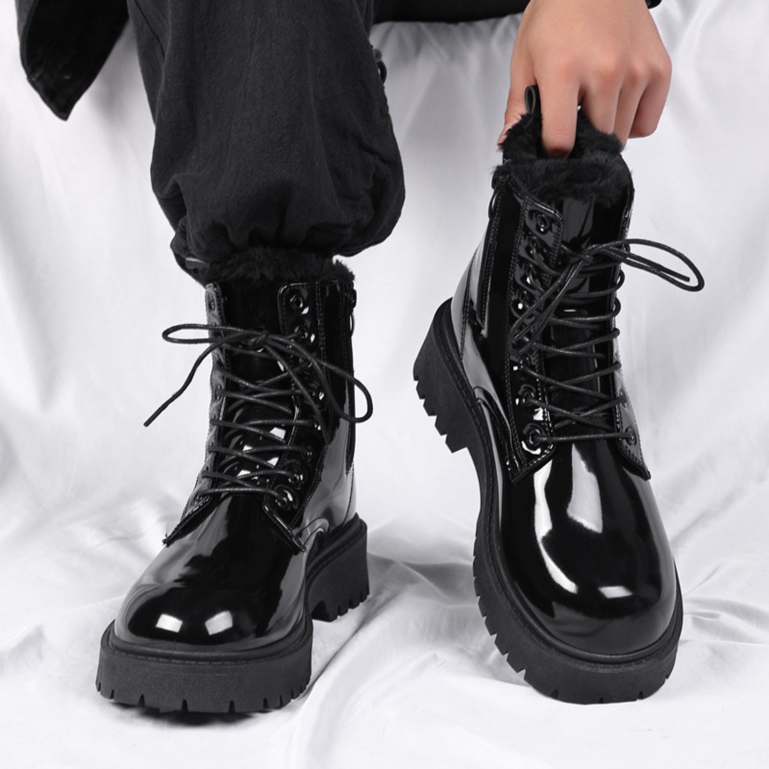 Sepatu bot pria berbulu hangat - Men'S Fashion Plus ulasan dan harga