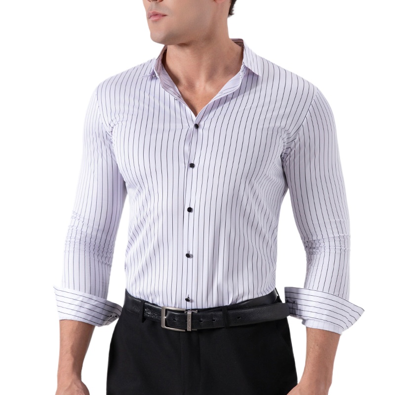 Kemeja Pria Retro Bergaris Ant - Mens Fashion Dress Shirts ulasan dan harga