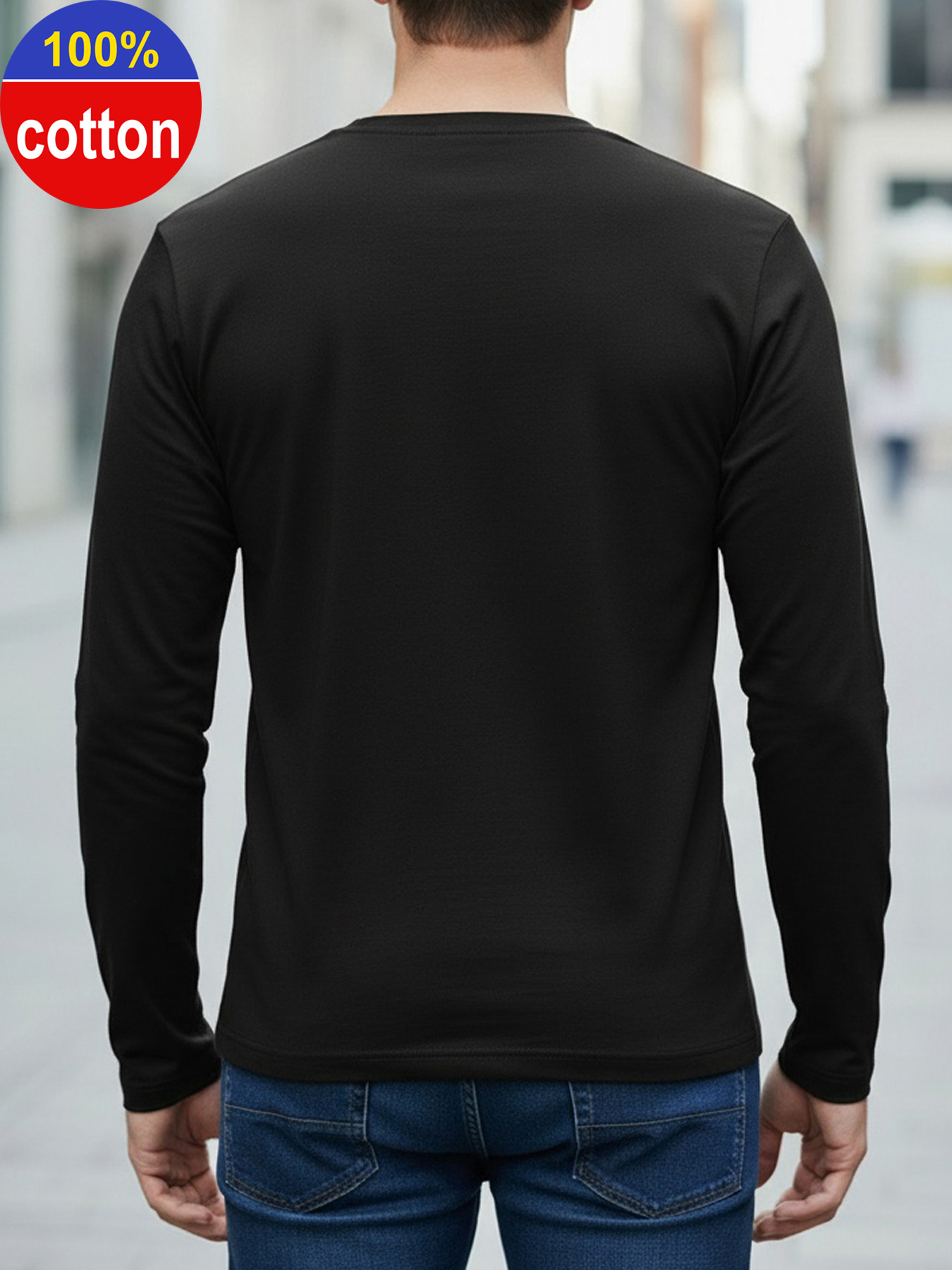 Kaus Pria Katun Murni 100% Len - Men'S Fashion T Shirts ulasan dan harga