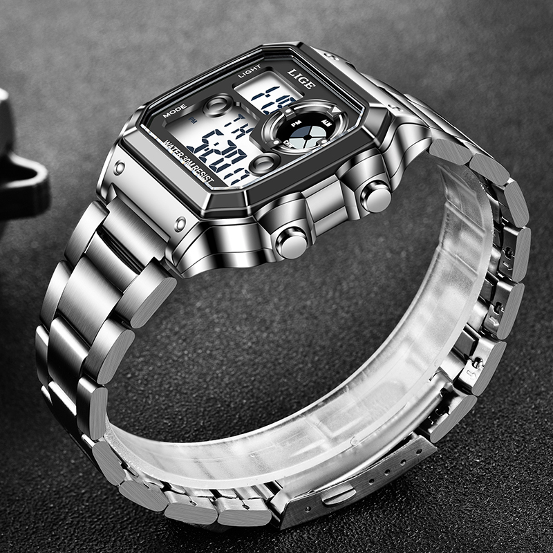 LIGE Jam Tangan Pria Elektroni - Mens Fashion Week ulasan dan harga