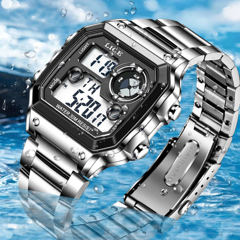 LIGE Jam Tangan Pria Elektroni - Mens Fashion Week ulasan dan harga