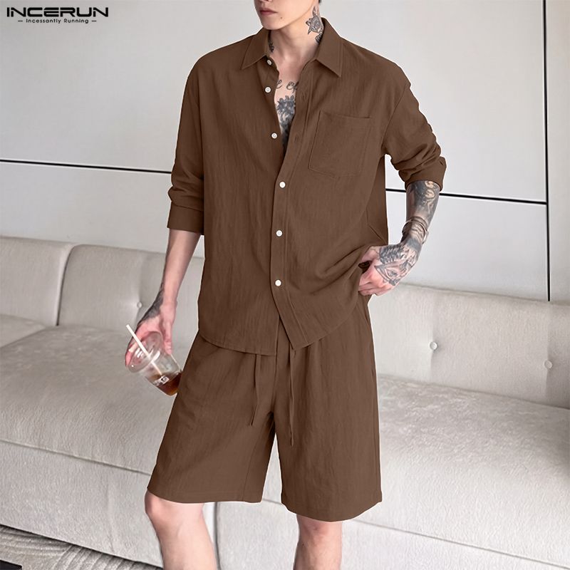 INCERUN Setelan Pria Warna Sol - Track Suit Men ulasan dan harga
