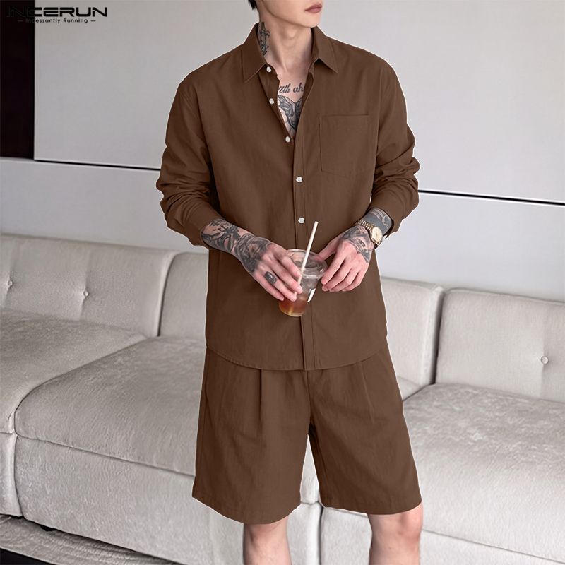 INCERUN Setelan Pria Warna Sol - Track Suit Men ulasan dan harga