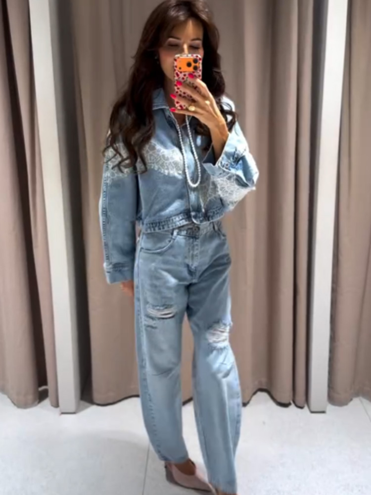 HH Spring Wanita Chic Jaket De - Denim Jacket Vintage ulasan dan harga