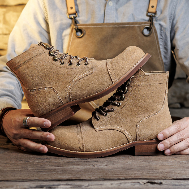 Sepatu Boot Suede Goodyear-Wel - Fashion Men'S Boots ulasan dan harga