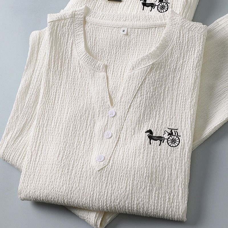 Set Kaos Lengan Pendek Linen T - Men'S Fashion Plus ulasan dan harga